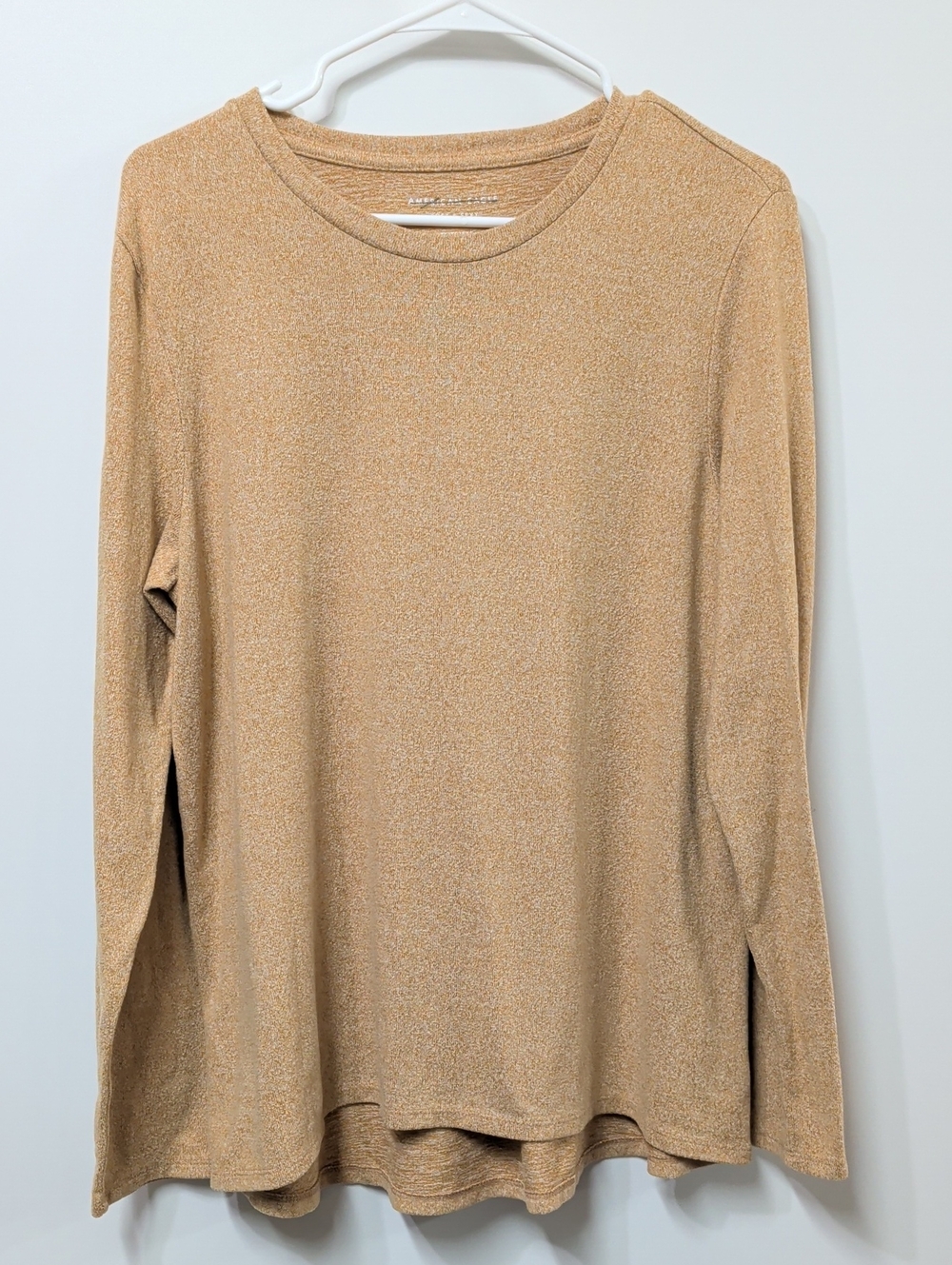 American Eagle Heathered Mustard Yellow Soft & Sexy Plush Pullover Size XL